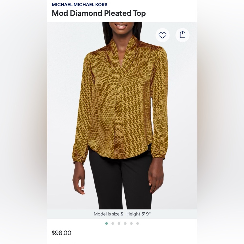 Michael Kors Mod Diamond Pleated Top - Picture 2 of 6
